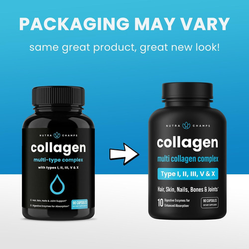 Multi Colágeno I Ii Iii V X Collagen Protein 90 Cps Imp Usa Neutro