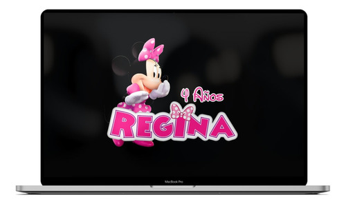 Logo Digital Minnie Mouse Bonita Personalizado Con Nombre