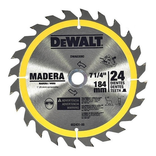 Disco Sierra Circular 7-1/4 In 24 Dientes Dwa03080 Dewalt