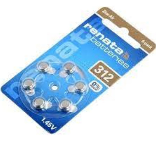 Imagen 2 de 7 de Pilas Audifono Zinc Air Renata 312(pr41) 6 Unidades Alemanas