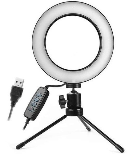 Iluminador De Led Com Tripe Ring Light Usb 16cm 3500k 5500k