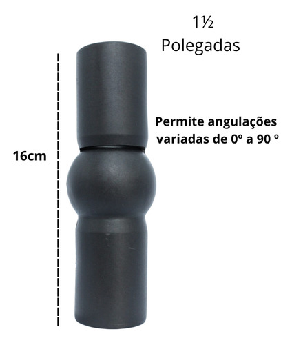 Kit 4 Cotovelos Para Corrimão Escada Regulável 1.1/2 Pol Preto