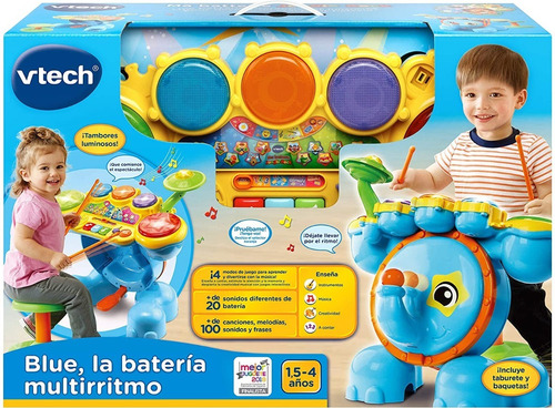 Batería Multirritmo Blue Interactiva Luz Sonido Actvi Vtech