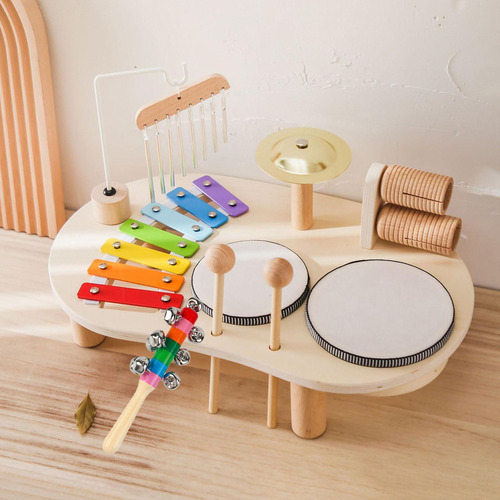 Juego De Batería De Xilófono De Madera Para Percusión,