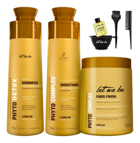 Let Me Be - Shampoo L + Alisante Fiber 1l + Máscara Fiber Kg