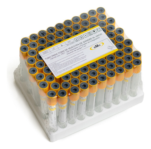 Tubo Amarillo 7ml Bmh Tipo Vacutainer Caja 1200 Pz