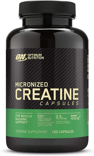 Optimum Nutrition Creatina Monohidratada Micronizada 100 Cap Sabor Sin Sabor