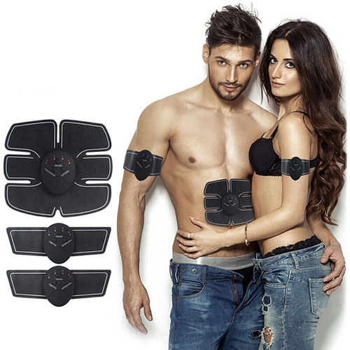 Estimulador Muscular 6 Pack Pro Abdomem Pernas Bracos Cor Preto