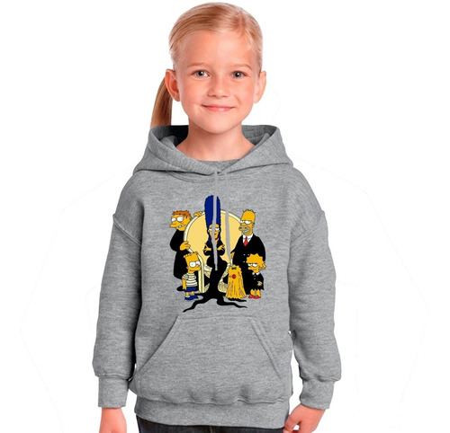 Imagen 4 de 6 de Buzo Canguro Gris Simpson Locos Addams Hombre Mujer Niños