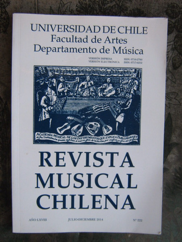 Revista Musical Chilena Julio Diciembre 2014