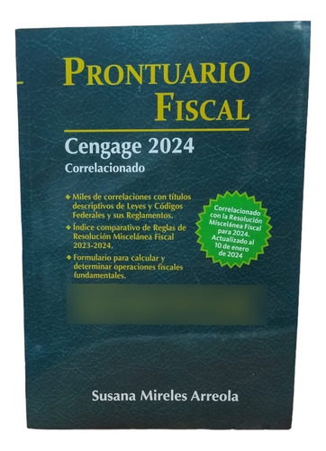Prontuario Fiscal Cengage 2024 Correlacionado Susana Mireles