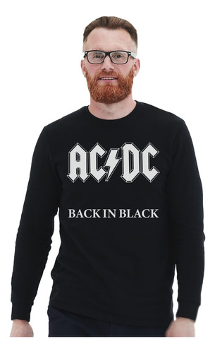 Polera Ml Acdc Back In Black Rock Impresión Directa