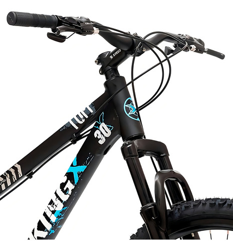 Bicicleta De Passeio Viking Freeride Tuff 30 Aro 26 13 21v Freio Disco Mecânico Index Cor Preto-azul