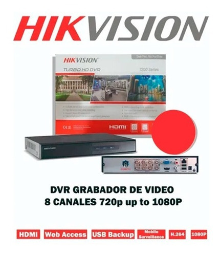 Dvr Grabador Video Hikvision 720p 8 Canales 