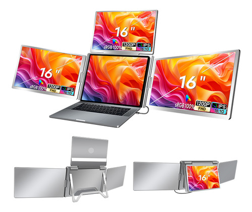 Extensor De Monitor Triple Pantalla Para Portátil 16 1200p