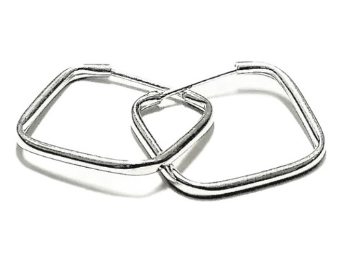 Par Aros Argolla Cuadrados Plata 925 1,9cm.