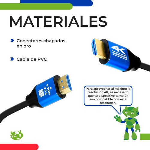 Cable Hdmi 4k Macho 15m Slim Company Para Laptop Tv Pc Monitor Video