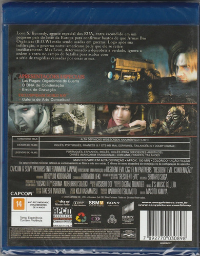 Bluray Resident Evil Condenação | Original Lacrado