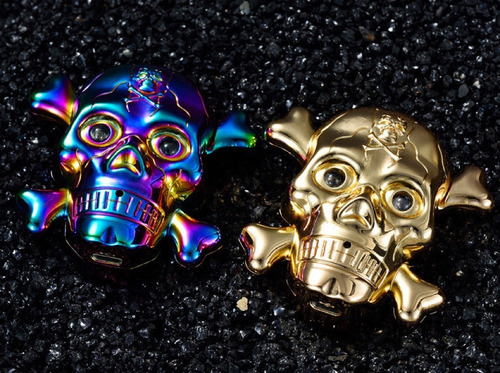 Encendedor Usb Calavera Con Luz Y Sonido 5761 Bronce