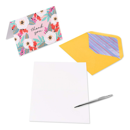 Tarjetas De Agradecimiento Con Sobres Flores Vibrantes 20 Un
