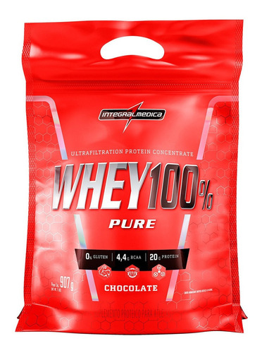 Suplemento en polvo Integralmédica  WHEY 100% Whey 100% Pure proteínas sabor chocolate en sachet de 900g