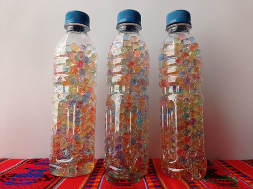 3 Botellas De Bolitas De Hidrogel De 10 - 11 Mm. Hidratadas