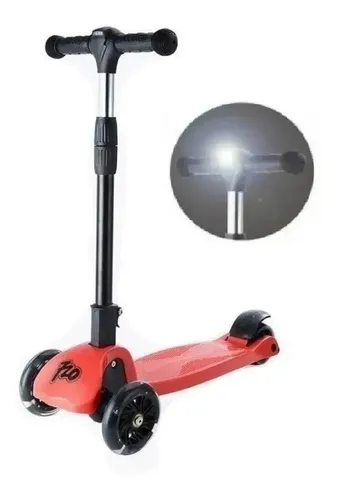 Monopatín X-scooter C/luz Metalizado Marca 720 Rojo