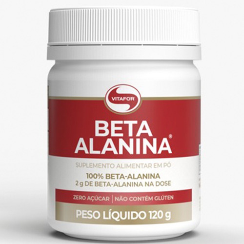 Beta-alanina Em Pó, Vitafor, 100% Puro Vegano, 2g 120g Sabor