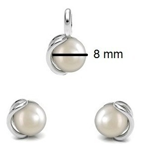 Imagen 2 de 10 de Juego Dije Y Aretes Perla Eclipse Plata .925 Agálea Joyería