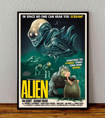 Cuadro 33x48 Poster Enmarcado Alien Pelicula Ridley Scott