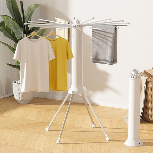 Tender Ropa Plegable Reforzado Tripode Tendedero Portatil Blanco