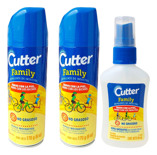Cutter Family Repelente 2 De 170 G C/u Y 1 De 60 Ml