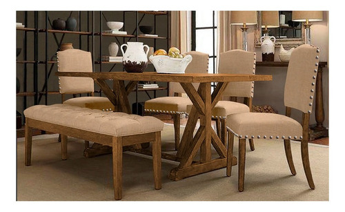 Comedor Samira Haspe Beige Muebles Hogar Mesa Set