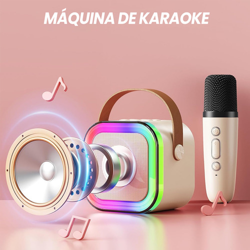 Máquina De Karaoke Con 2 Micrófonos Inalámbrico Portátil Usb