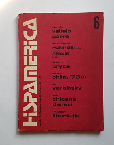 Revista Hispamerica Nro 6, Buenos Aires, 1974