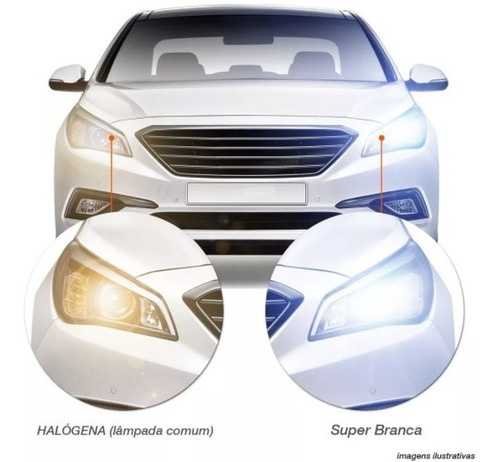 Par Lampada Super Branca H11 55w Efeito Xenon 8500k Tech One