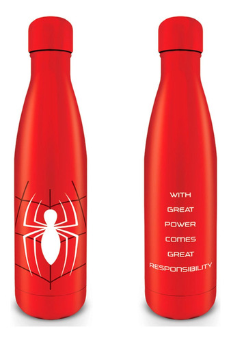 Botella Metálica Spiderman Great Power 