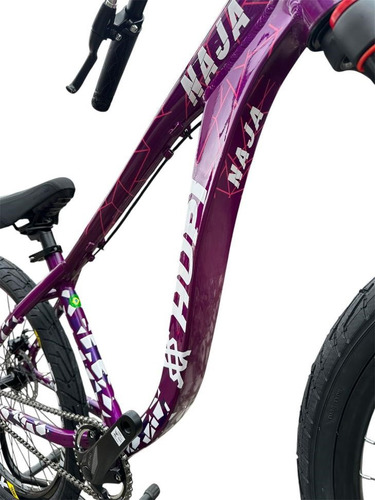 Bicicleta Hupi Naja Roxo/branco Gancheira Horizontal Aro 26