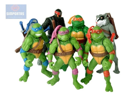 Figuras Tortugas Ninja Clásicas Set De 6 Articuladas 12cms  