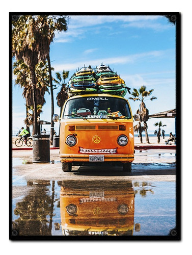 #1531 - Cuadro Decorativo Vintage - Poster Surf Playa Vw Van