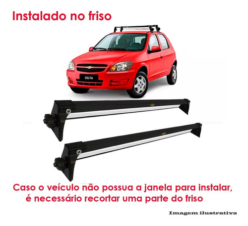  Rack De Teto Bagageiro Aço Chevrolet Celta 2003 2 E 4 Porta