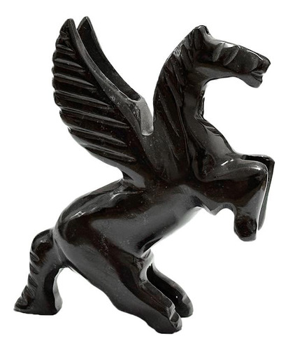 Figura De Mini Pegaso De Mármol Negro Ónix Para Decoración