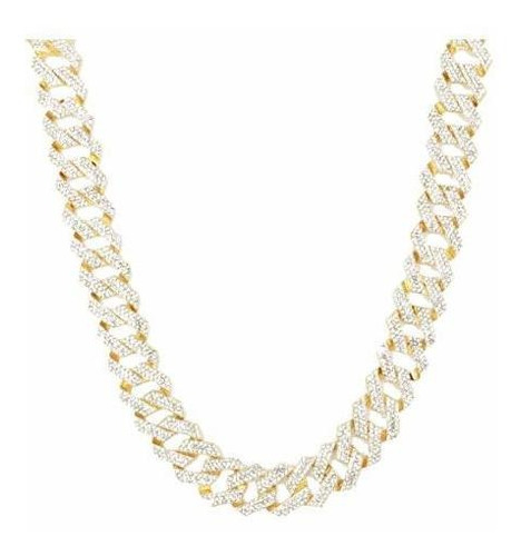 Cadena, Collar Para Hombr Collar Zig Zag Bling'ed Out - Nuev