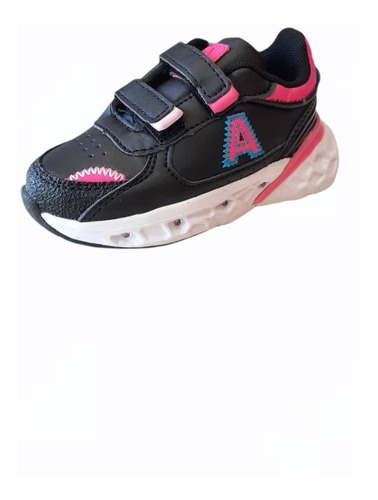 Zapatillas Addnice Faster Con Abrojo Negra Comb. Con Luces