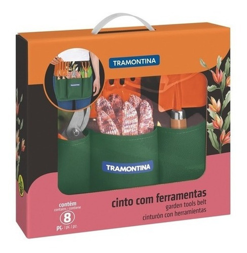 Juego Set Cinturón Con Herramientas De Jardineria Tramontina