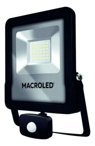 Proyector Reflector Led Macroled Sensor Movim 30w Luz Cálida