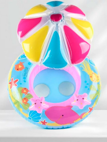 1 Silla Inflable Flotador Con Aro Y Sombrilla Para Bebes