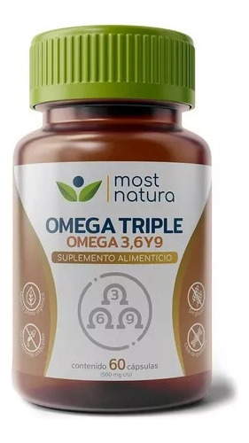 Most Natura Omega Triple 3 , 6 Y 9 60 Caps 500mg Sabor Sin Sabor