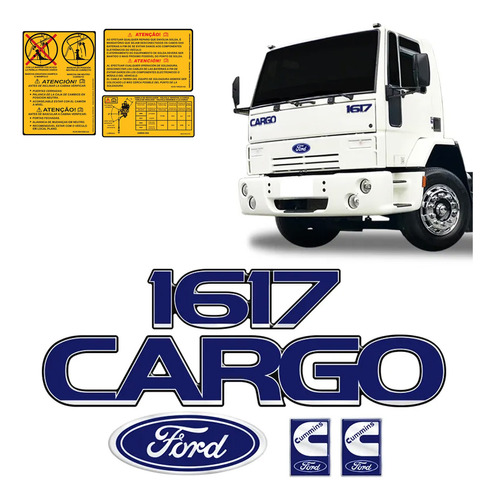 Kit Emblemas Cargo 1617 Adesivos Caminhão Ford Cummins