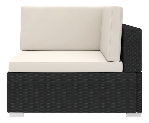 Silla De Esquina Composable Con Cojines De Ratán Negro